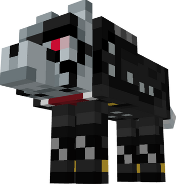 Minecraft Snowy Wolf Retextured to look like Von Lycaon from Zenless Zone Zero