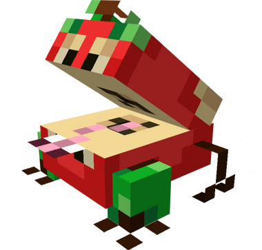 Retextures the Frog from Minecraft to look like a living Apple with a worm for a tongue