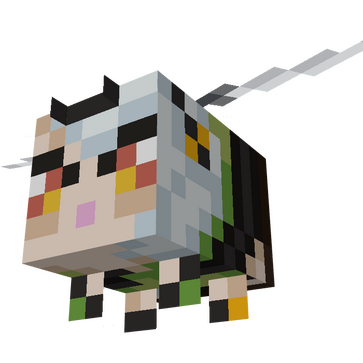 Minecraft Bee retextured to look like Anby Demara from Zenless Zone Zero